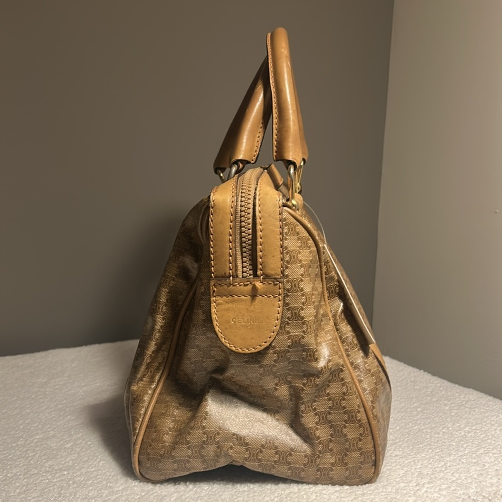 Celine Brown Monogram Handbag with Tan Accents - Picture 2 of 7